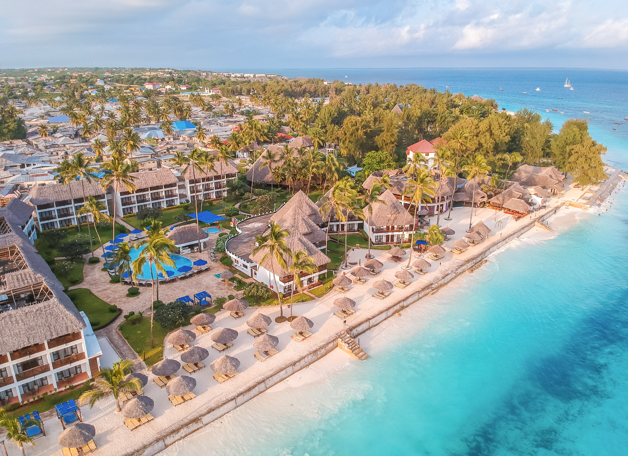 Zanzibar white-sand beach and turquoise water